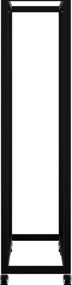 Hilta Metal Firewood Log Holder Stand with Wheels, Black, 25x80x100 cm