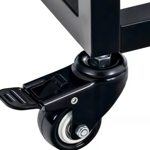 Hilta Metal Firewood Log Holder Stand with Wheels, Black, 25x80x100 cm
