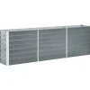 Høj plantekasse i galvaniseret stål - Ideel til planter | Størrelse: 240x40x77 cm | Farve: Grå