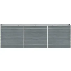 Høj plantekasse i galvaniseret stål - Ideel til planter | Størrelse: 240x40x77 cm | Farve: Grå