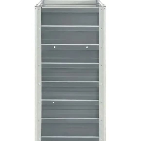 Høj plantekasse i galvaniseret stål - Ideel til planter | Størrelse: 240x40x77 cm | Farve: Grå