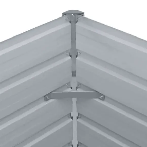 Høj plantekasse i galvaniseret stål - Ideel til planter | Størrelse: 240x40x77 cm | Farve: Grå
