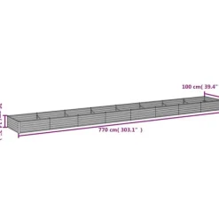 Højbed i cortenstål - Holdbart og dekorativt | Størrelse: 770x100x36 cm | Farve: Brune nuancer