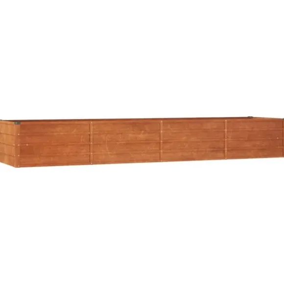 Højbed i cortenstål - Holdbart og rustikt design | Størrelse: 320x80x45 cm | Farve: Rustfarvet
