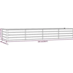 Højbed i cortenstål - Holdbart og rustikt design | Størrelse: 320x80x45 cm | Farve: Rustfarvet