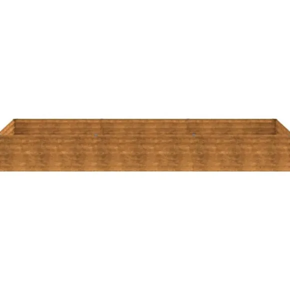 Højbed i cortenstål - Holdbart havebed | Størrelse: 291x100x36 cm | Farve: Brun