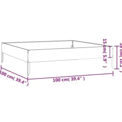 Højbed i cortenstål - Udsmykning til have, altan eller terrasse | Størrelse: 100x100x26 cm