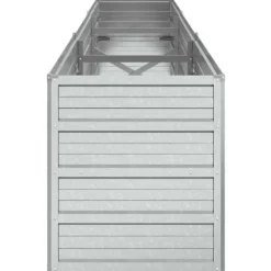 Højbed i galvaniseret stål - Plantekasse | Størrelse: 240x40x45 cm | Farve: Sølv