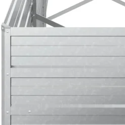Højbed i galvaniseret stål - Plantekasse | Størrelse: 240x40x45 cm | Farve: Sølv