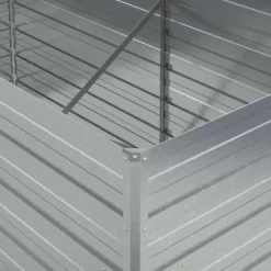 Højbed i galvaniseret stål - Plantekasse til haven | Størrelse: 160x80x77 cm | Farve: Sølvfarvet