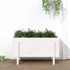 Højbed i massiv fyrretræ - Plantekasse til have | Størrelse: 101x50x57 cm | Farve: Hvid