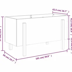 Højbed i massiv fyrretræ - Plantekasse til have | Størrelse: 101x50x57 cm | Farve: Hvid