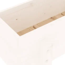 Højbed i massiv fyrretræ - Plantekasse til have | Størrelse: 101x30x38 cm | Farve: Hvid