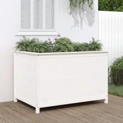 Højbed i massiv fyrretræ til haver og terrasser | Størrelse: 119,5x82,5x78 cm | Farve: Hvid