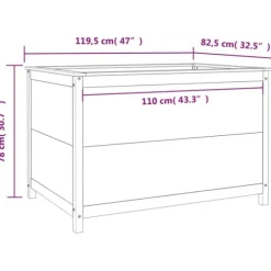Højbed i massiv fyrretræ til haver og terrasser | Størrelse: 119,5x82,5x78 cm | Farve: Hvid