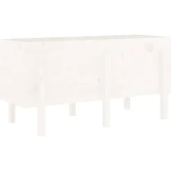 Højbed i massivt fyrretræ - Plantekasse til have og balkon | Størrelse: 121x50x57 cm | Farve: Hvid