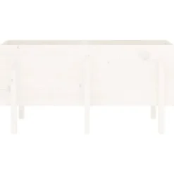 Højbed i massivt fyrretræ - Plantekasse til have og balkon | Størrelse: 121x50x57 cm | Farve: Hvid