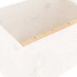 Højbed i massivt fyrretræ - Plantekasse til have og balkon | Størrelse: 121x50x57 cm | Farve: Hvid