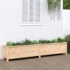 Højbed i massivt fyrretræ - Plantkasse til have | Størrelse: 199,5x40x39 cm