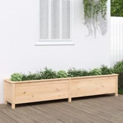 Højbed i massivt fyrretræ - Plantkasse til have | Størrelse: 199,5x40x39 cm