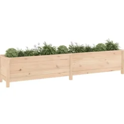Højbed i massivt fyrretræ - Plantkasse til have | Størrelse: 199,5x40x39 cm