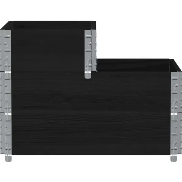 Højbed i massivt fyrretræ - 3 niveauer | Størrelse: 120x80 cm | Farve: Sort