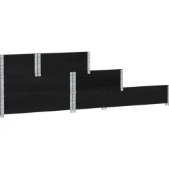 Højbed i massivt fyrretræ - 3 niveauer | Størrelse: 120x80 cm | Farve: Sort