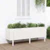 Højbed i massivt fyrretræ - Plantekasse til haven | Mål: 160x50x57 cm | Farve: Hvid