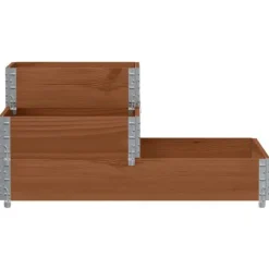 Højbed i massivt fyrretræ - 3 niveauer | Størrelse: 120x80 cm | Farve: Brun