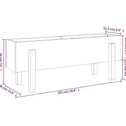 Højbed i massivt fyrretræ - Dybde 101x30x38 cm | Farve: Naturlig træfarve