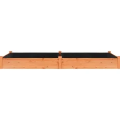 Højbed i massivt fyrretræ med foring - Plantekasse | Størrelse: 240x120x25 cm | Farve: Brun