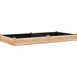 Højbed i massivt fyrretræ med foring - Plantekasse | Størrelse: 240x120x25 cm