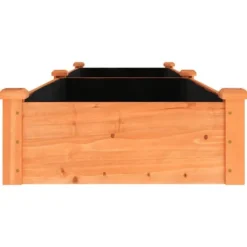 Højbed i massivt fyrretræ med foring - Plantekasse | Farve: Brun | Størrelse: 240x60x25 cm