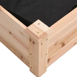 Højbed i massivt fyrretræ med foring - Plantekasse | Størrelse: 240x45x25 cm