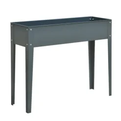Højbed i metal 100x30x80 cm med ben & 3 drænhuller – have/balkon
