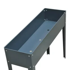Højbed i metal 100x30x80 cm med ben & 3 drænhuller – have/balkon