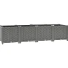 Højbed i polypropylen 160x40x38 cm - Slidstærkt rattanlook | Farve: Grå | Størrelse: 160x40x38 cm