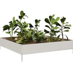 Højbed i rustfrit stål - Perfekt til planter & blomster | Størrelse: 100x100x26 cm