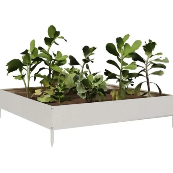 Højbed i rustfrit stål - Perfekt til planter & blomster | Størrelse: 100x100x26 cm