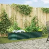 Højbed i stål - Moderne hævet plantekasse | Størrelse: 240x80x44 cm | Farve: Grøn
