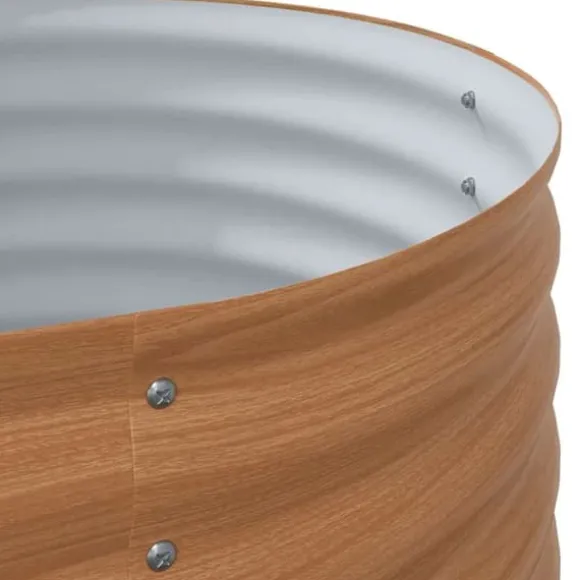 Højbed i stål til haven - Moderne hævet plantekasse | Størrelse: 240 x 80 x 81 cm | Farve: Brun