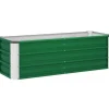 Højbed i stål 125x47x40 cm, grøn – plantekasse med handsker til grøntsager & blomster