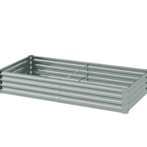 Højbed i stål 180x90x30 cm med beskyttelseskant, vejrbestandig – altan/have