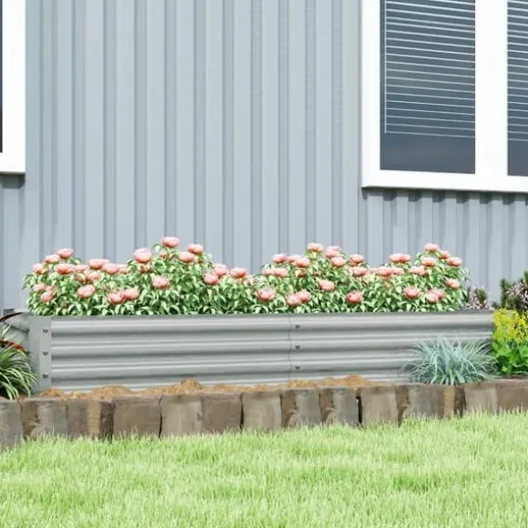 Højbed i stål 180x90x30 cm med beskyttelseskant, vejrbestandig – altan/have