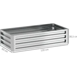 Højbed i stål 120x60x30,5 cm, rustfri & vejrbestandig – altan/have