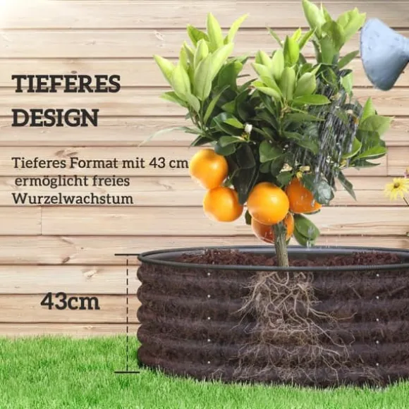 Højbed i stål 120x120x43 cm, stabelbar/modulær – have & altan