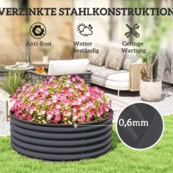 Højbed i stål 120x120x43 cm, stabelbar/modulær – have & altan
