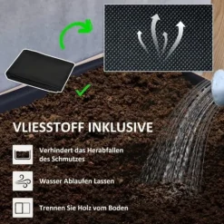 Højbed i træ 4 niveauer med drænhuller 88,5x45x140 cm – altan & have