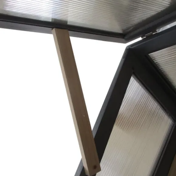 Højbed i træ med drivhus 120x54x112/122 cm, polykarbonat, grå – til tomater & grøntsager