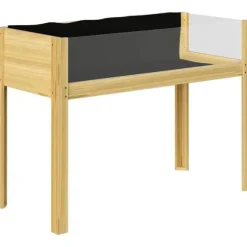 Højbed i træ 110x50x80 cm med akrylpaneler & dræn – vejrbestandig